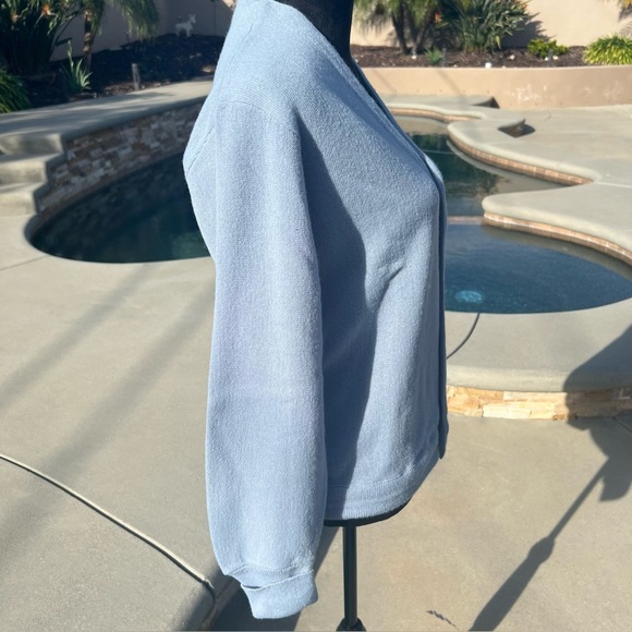 Heather Soft Blue Cardigan Lord Jeff 100% Orlon Sweater – 1960s-1970s - Picture 15 of 15